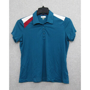 Blue Shirt Womens Large Short Sleeve Casual Preppy